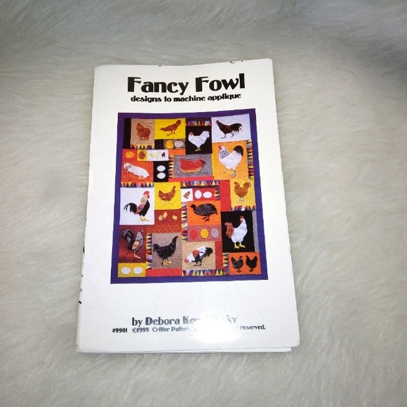 Quilt Pattern, Fancy Fowl designs to machine applique, it's chickens! - Picture 1 of 3